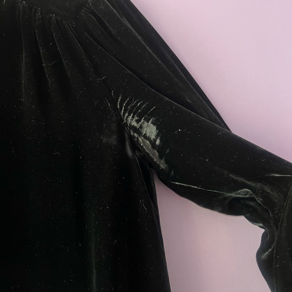 Kate Spade Velvet Bow Tie Neck Ruffle Dress - Picture 4 of 11